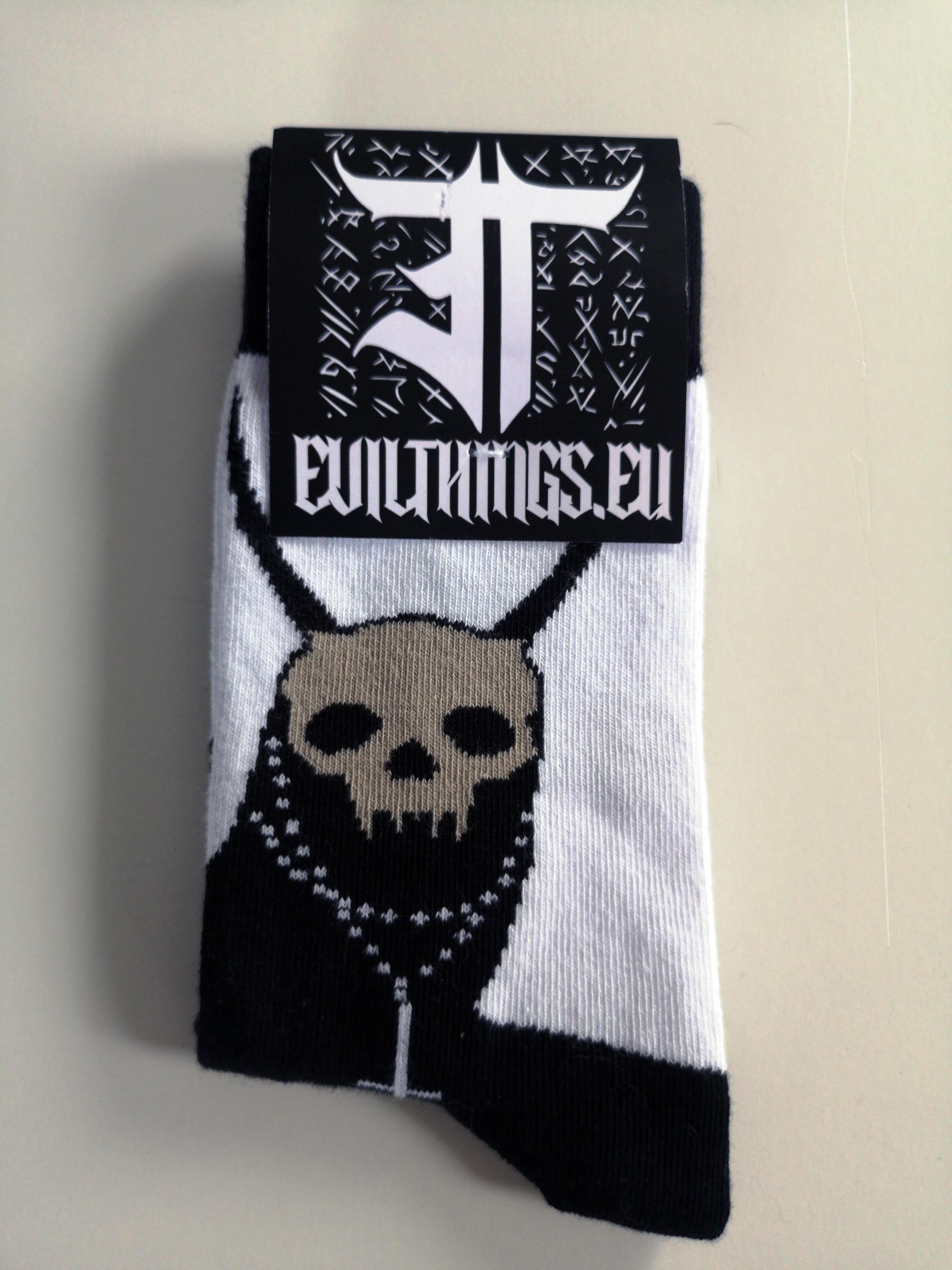 Evil Devil Socks | Horror Tattoo Socks | Dark Gothic Streetwear | Macabre Halloween Gift