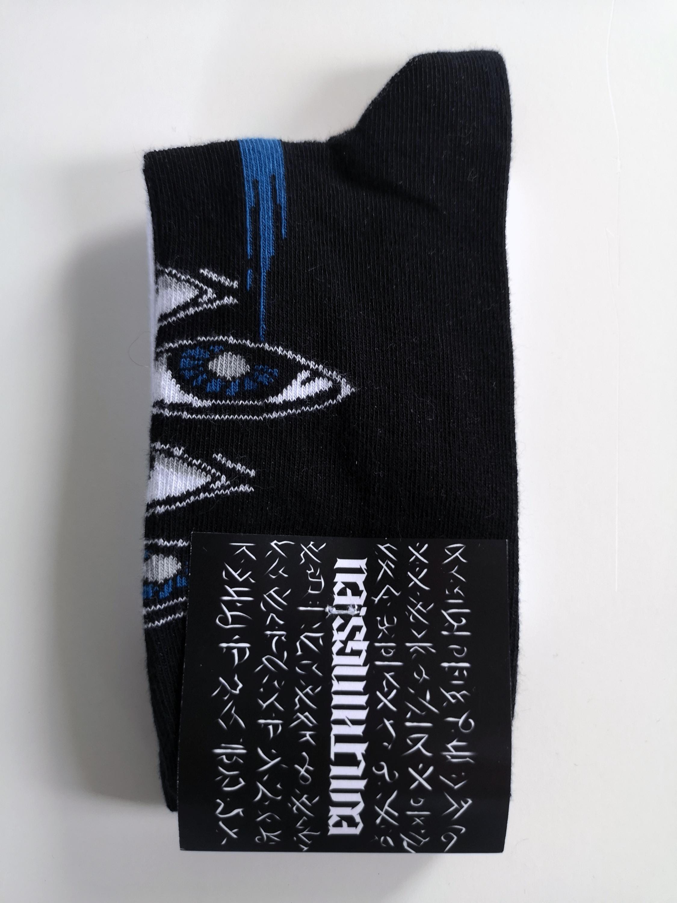 Evil Mask Socks | Horror Tattoo Socks | Dark Gothic Streetwear | Macabre Halloween Gift