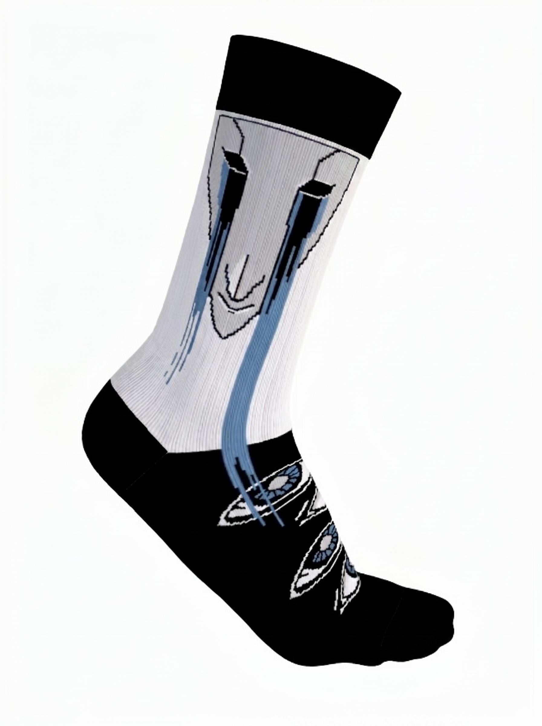 Evil Mask Socks | Horror Tattoo Socks | Dark Gothic Streetwear | Macabre Halloween Gift